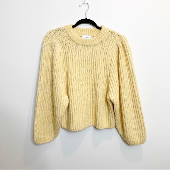 Topshop Sweaters - TopShop Yellow Balloon Sleeve Sweater Size Small